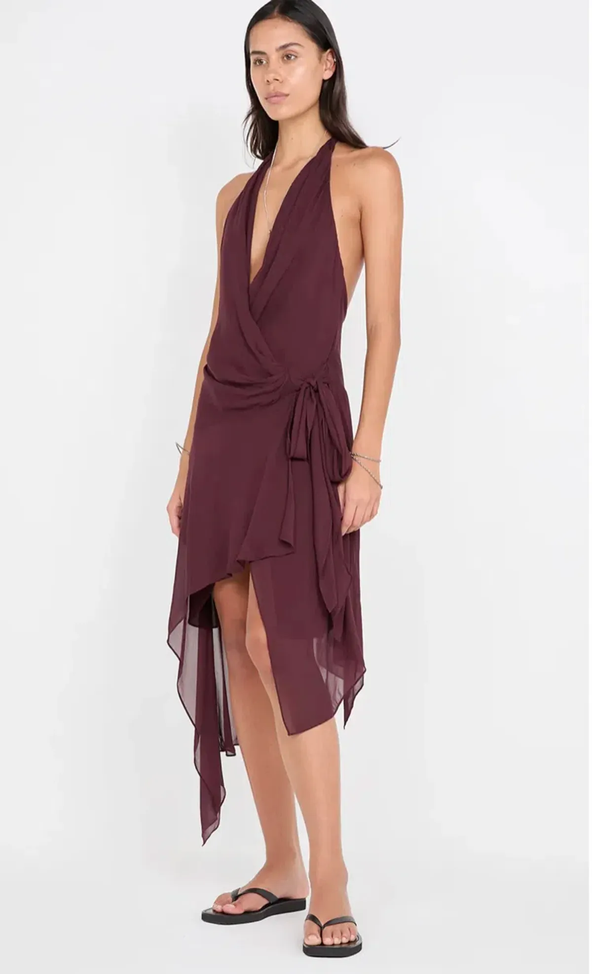 BEC + BRIDGE ROCHELLE WRAP MIDI DRESS SIZE 12 - Image 1