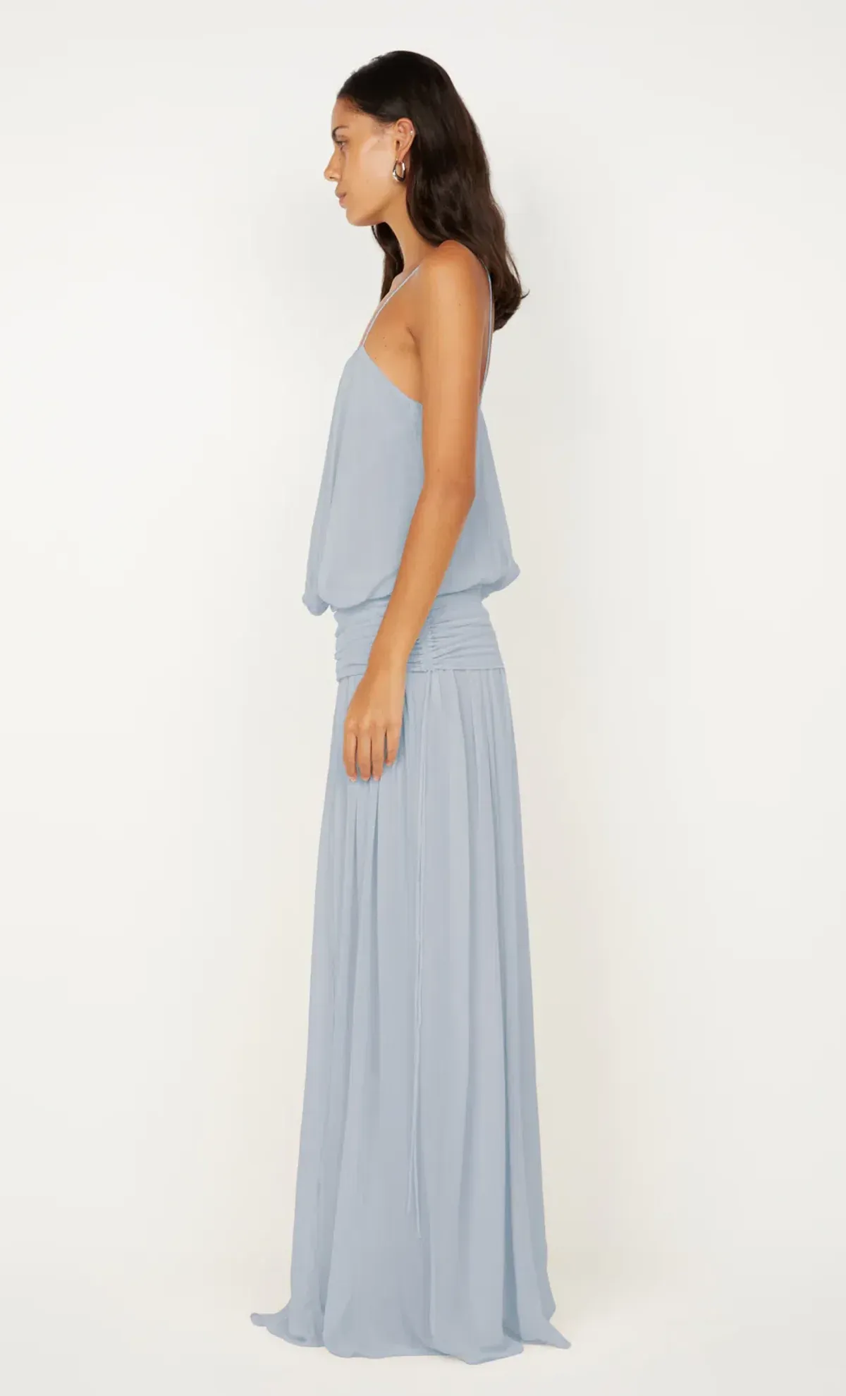 Camille Blouson Dress in Cloud Blue - Image 3