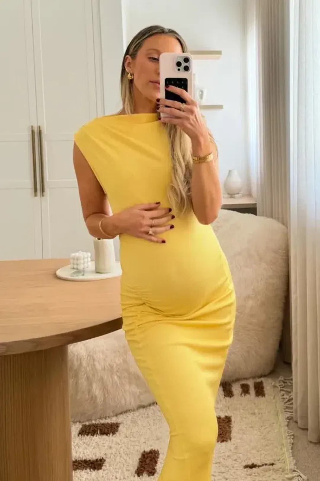 Suboo - Vega Rouched Front Midi Dress - Butter Yellow for rent on The Volte - main image