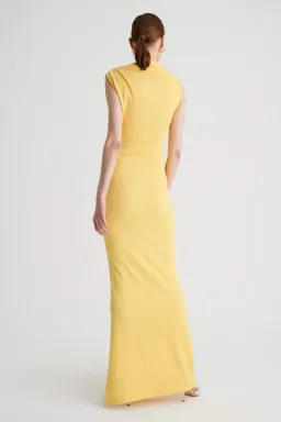 Suboo - Vega Rouched Front Midi Dress - Butter Yellow for rent on The Volte - image 3
