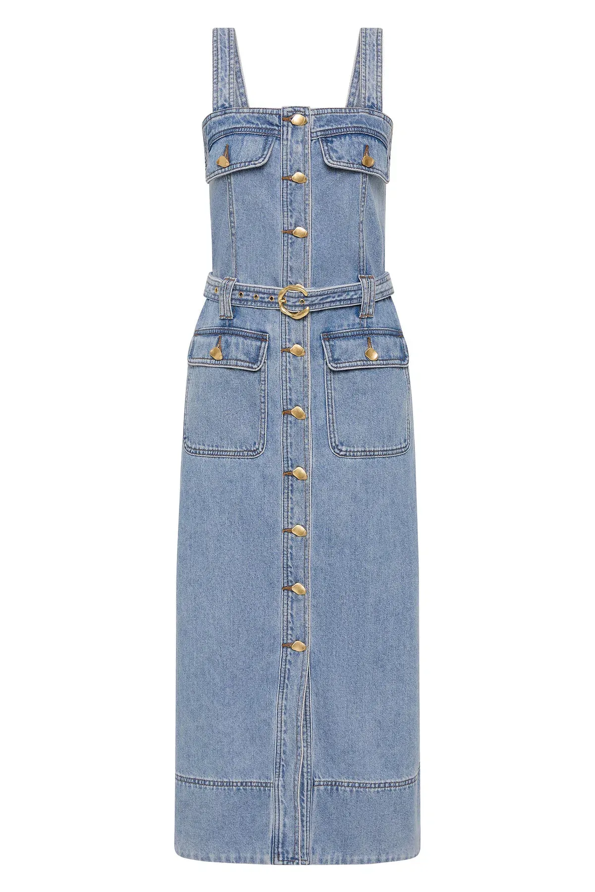 AJE HOLLAND DENIM MIDI DRESS (Size 14) - Image 6