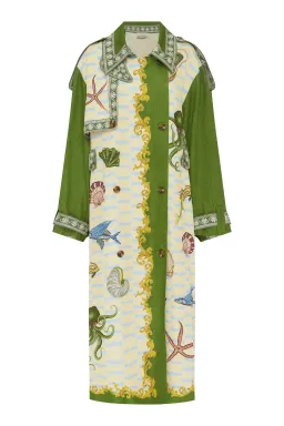 Alémais Bath House Trench in Green Print Size 12 for rent on The Volte - image 2