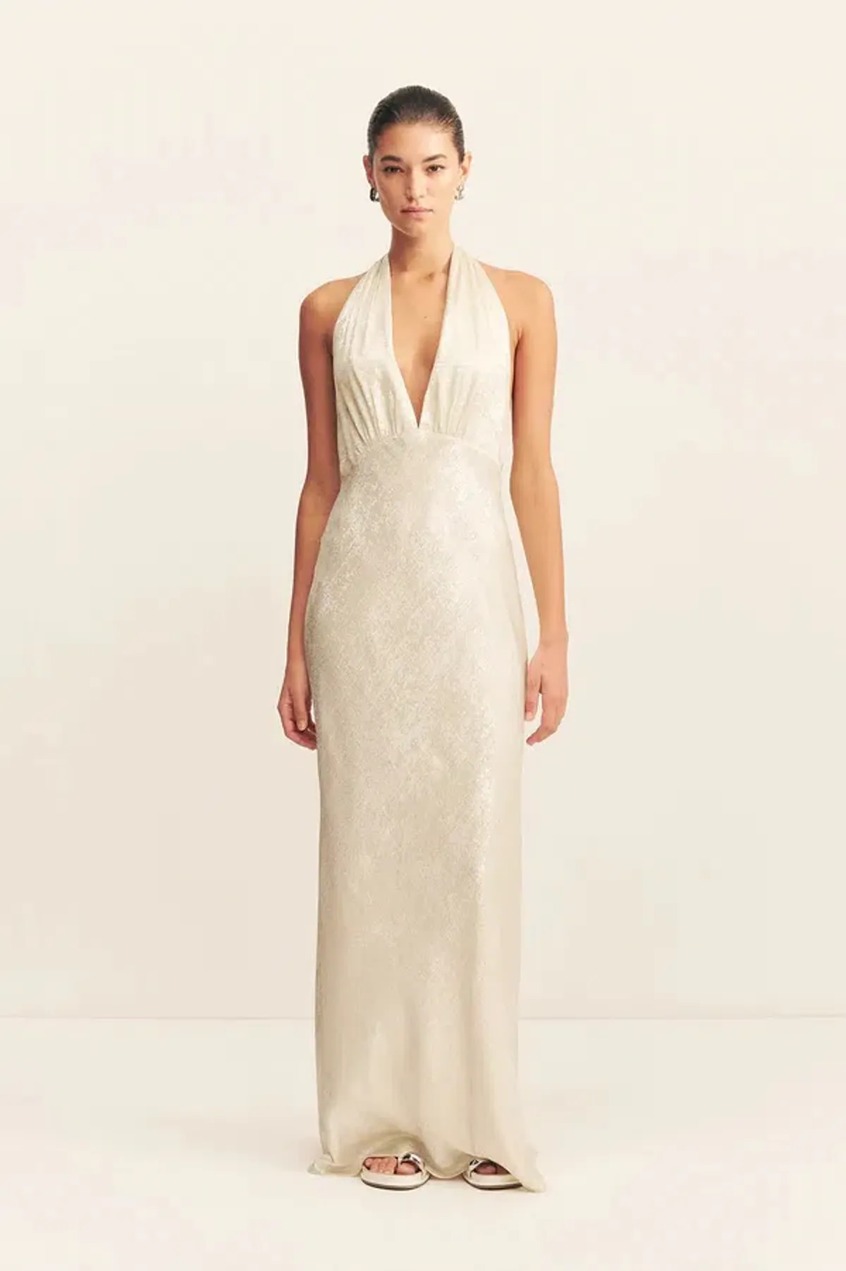 Shona Joy Calder Halter Neck Maxi Dress Bubbly Size 6 for rent on The Volte - main image