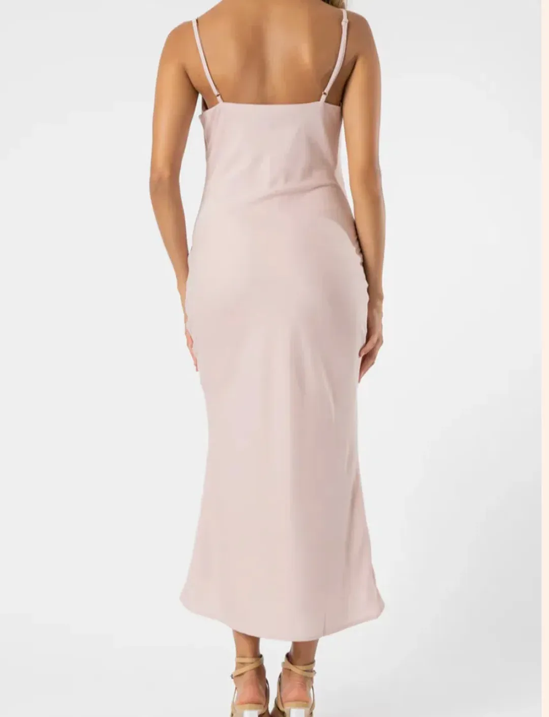 Olive and Ivy Cowl Midi Dress in Navy (size 10) for rent on The Volte - main image