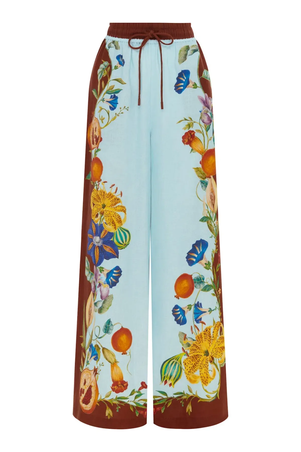 Alemais Dahlia Floral Linen Shirt and Pant Set Blue Multi Size 14 - Image 3