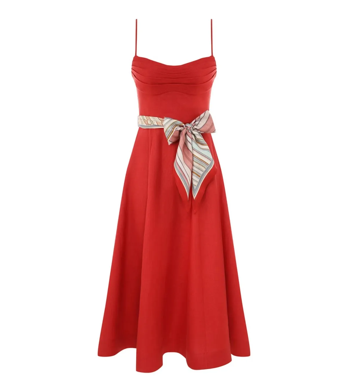 Zimmermann Rebellion Tuck Midi Dress Red Size 2 AU 12 - Image 5