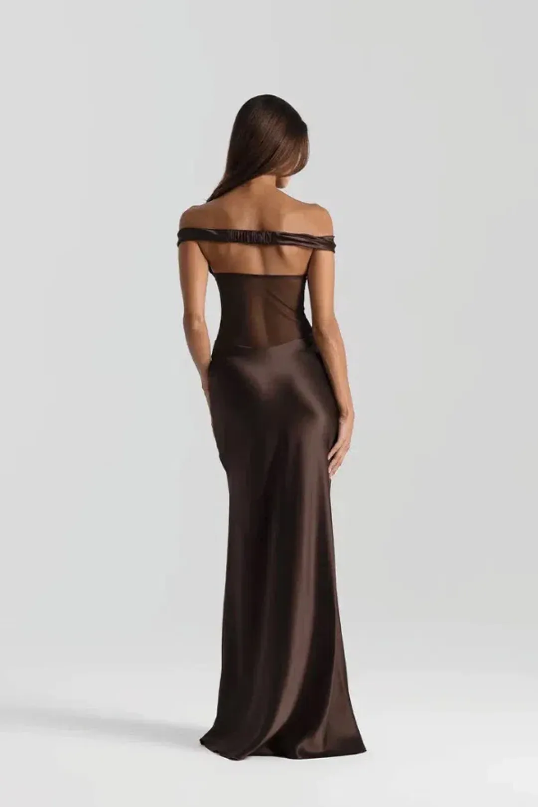 Natalie Rolt Gwyneth Gown Espresso Size 8 for rent on The Volte - main image