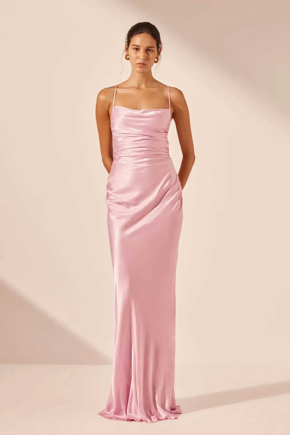 LA LUNE LACE BACK MAXI DRESS | PEONY - Image 1