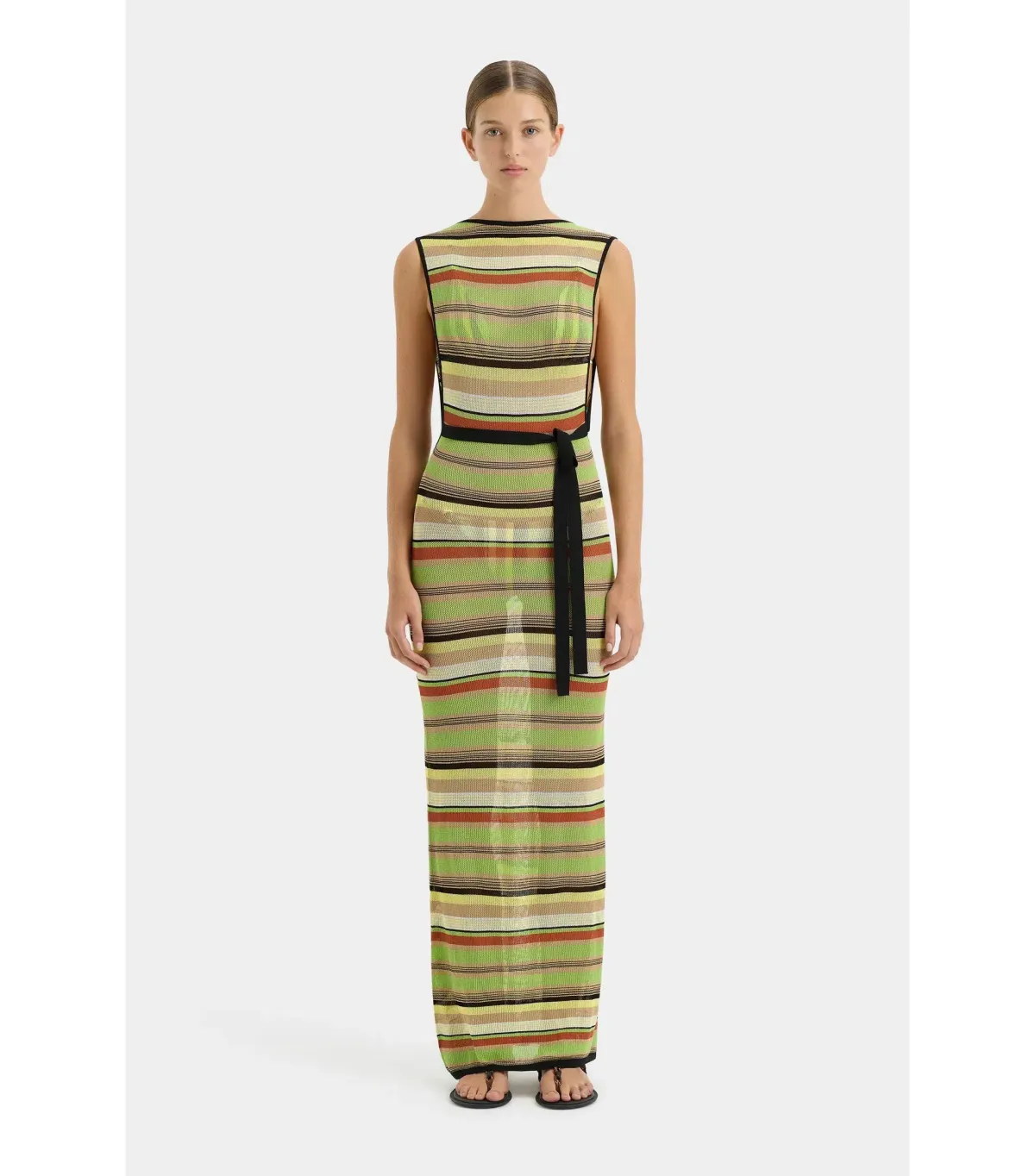 Sir The Label Coastline Tie Dress in Palm Stripe Size 1 / AU 8 - Image 1