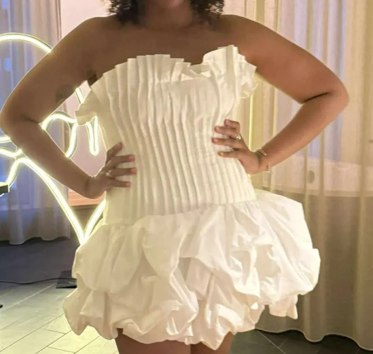 Aje Women's White and Cream Dress - Image 2