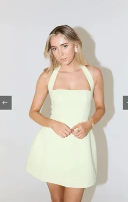 Odd Muse Ultimate Muse Structured Mini Dress Lime Cream for rent on The Volte - image 2