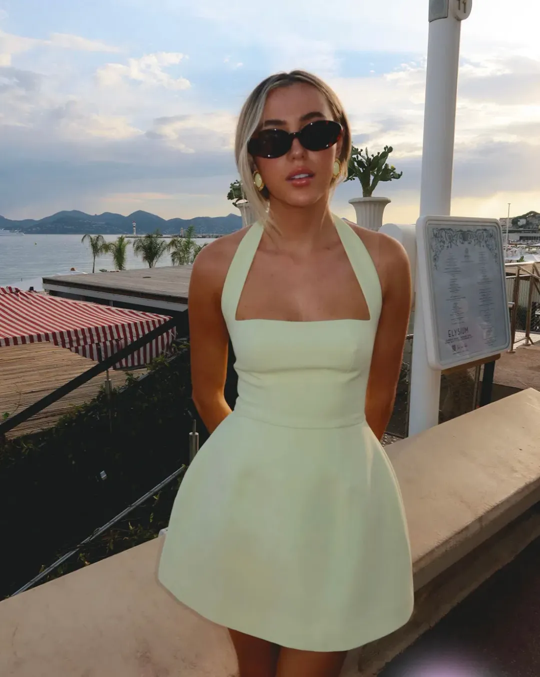 Odd Muse Ultimate Muse Structured Mini Dress Lime Cream for rent on The Volte - main image