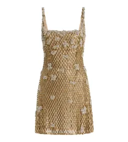 Rachel Gilbert Solana Mini Dress in Gold Size AU6 for rent on The Volte - image 3