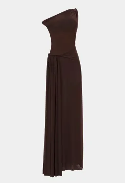 Misha Collection Sisal Mesh Maxi Dress Espresso Size 6/XS for rent on The Volte - image 4
