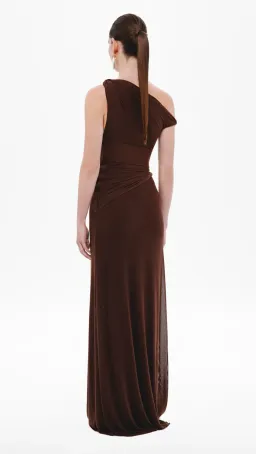 Misha Collection Sisal Mesh Maxi Dress Espresso Size 6/XS for rent on The Volte - image 6
