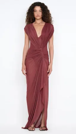 Bec & Bridge LEIA DRAPE MAXI DRESS Rust Size 8 for rent on The Volte - image 1