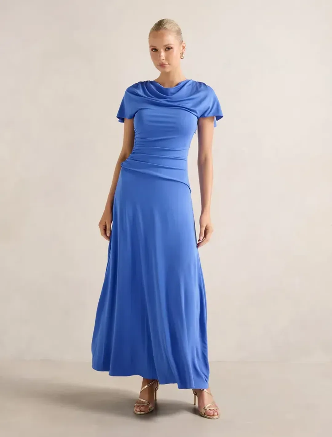 Gemini High Neck Jersey Maxi Dress - 12 for rent on The Volte - main image