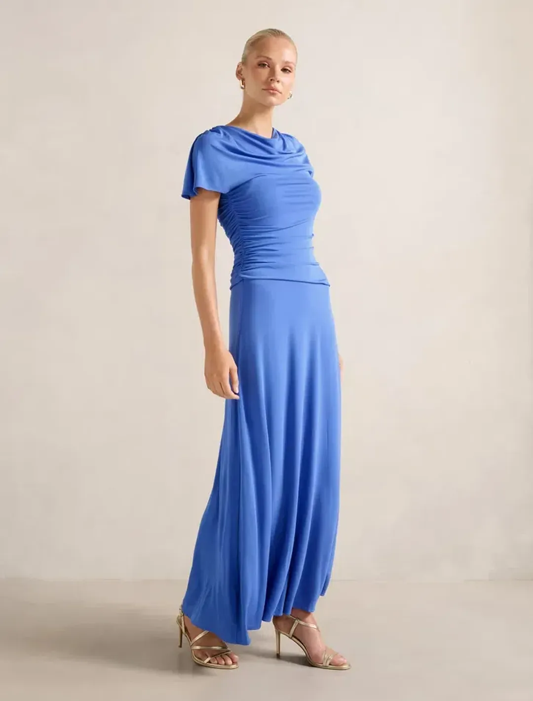 Gemini High Neck Jersey Maxi Dress - 12 for rent on The Volte - main image