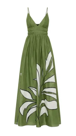 AJE - Planetary Maxi Dress in Abstract Fern for rent on The Volte - image 5