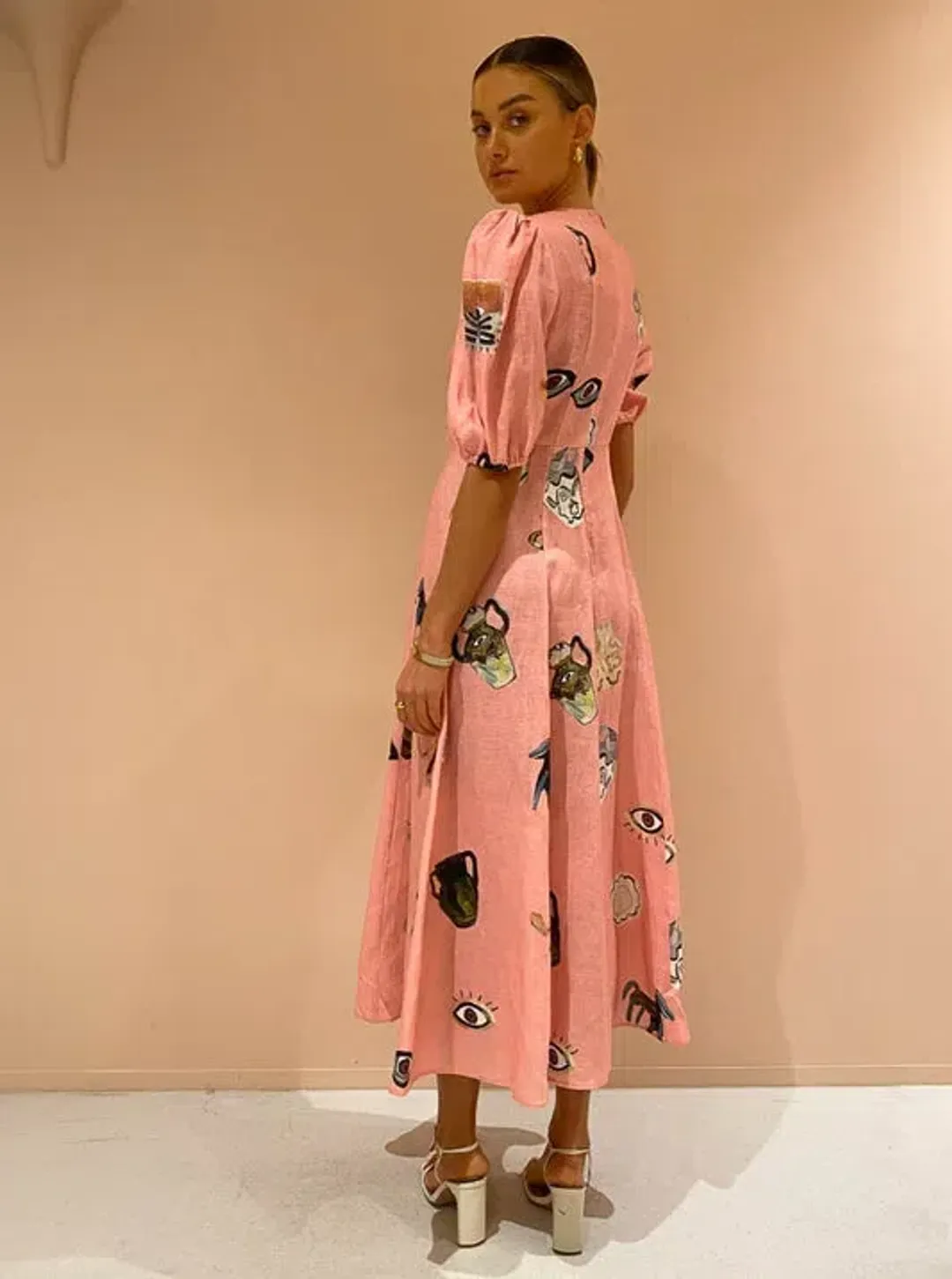 Alemais Cleo Midi Dress in Pink Size AU 6 for rent on The Volte - main image