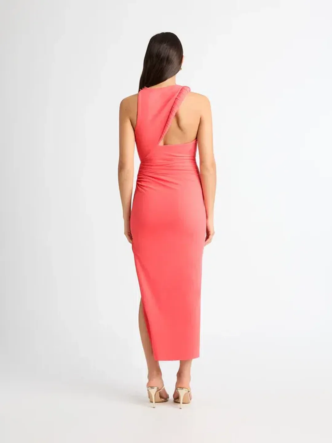 Sheike Portland Midi Dress Peach for rent on The Volte - main image