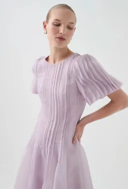 AJE NOVA PLEATED MIDI DRESS LILAC SIZE 4 for rent on The Volte - image 2