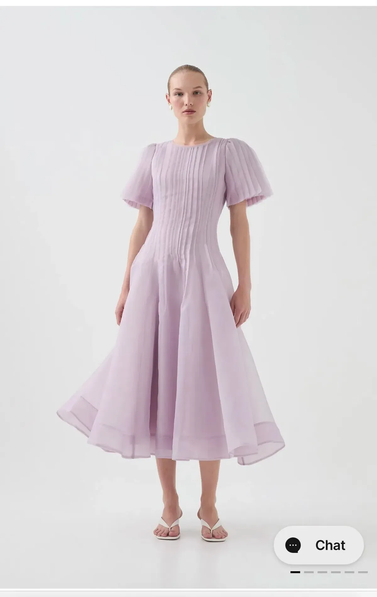 AJE NOVA PLEATED MIDI DRESS LILAC SIZE 4 - Image 1