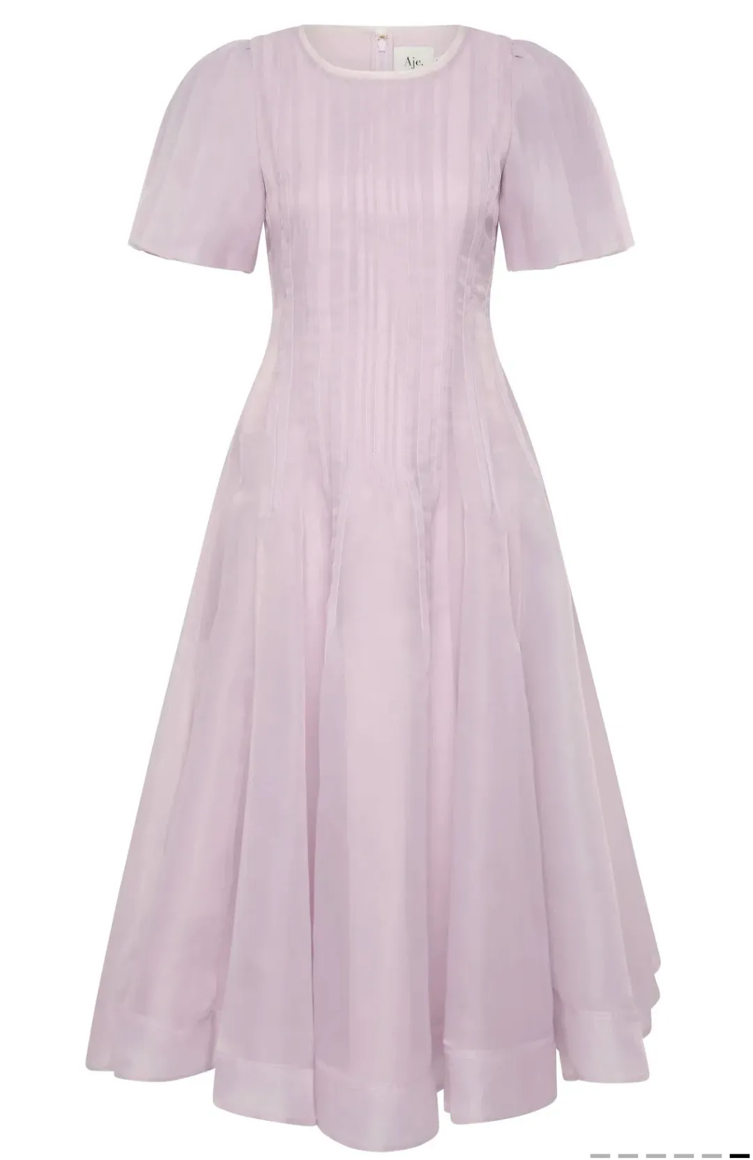 AJE NOVA PLEATED MIDI DRESS LILAC SIZE 4 for rent on The Volte - main image
