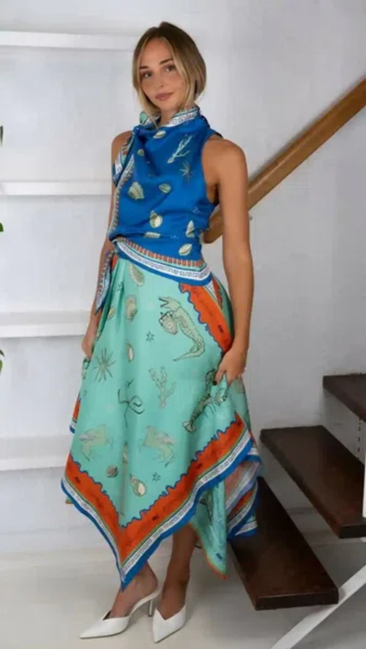 Alemais Surrealist Summer Scarf Dress size 10 - Image 3