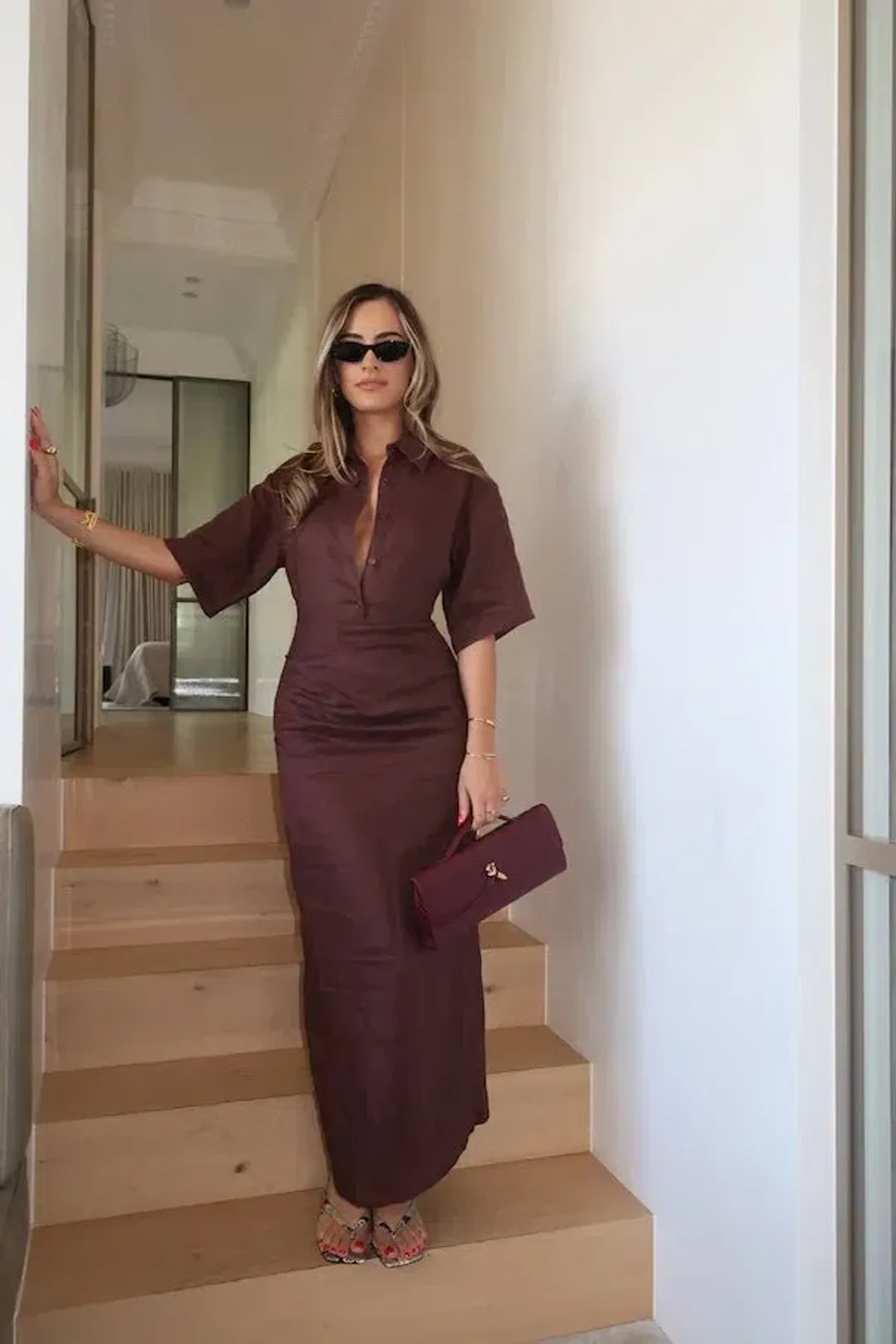 Sneaky Link Lefka Midi Dress Brown size XXL / 16 for rent on The Volte - main image