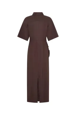 Sneaky Link Lefka Midi Dress Brown size XXL / 16 for rent on The Volte - image 4