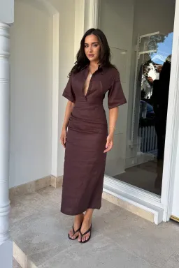 Sneaky Link Lefka Midi Dress Brown size XXL / 16 for rent on The Volte - image 2
