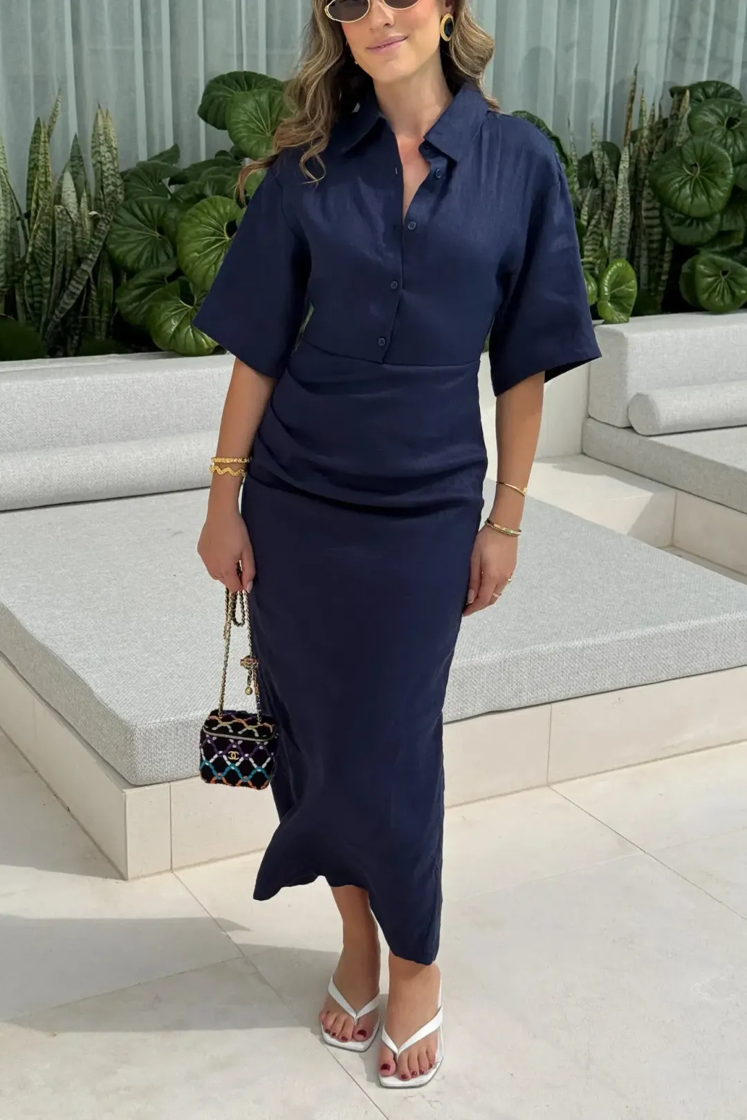 Sneaky Link Lefka Midi Dress Navy size XXL / 16 for rent on The Volte - main image