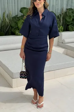 Sneaky Link Lefka Midi Dress Navy size XXL / 16 for rent on The Volte - image 2