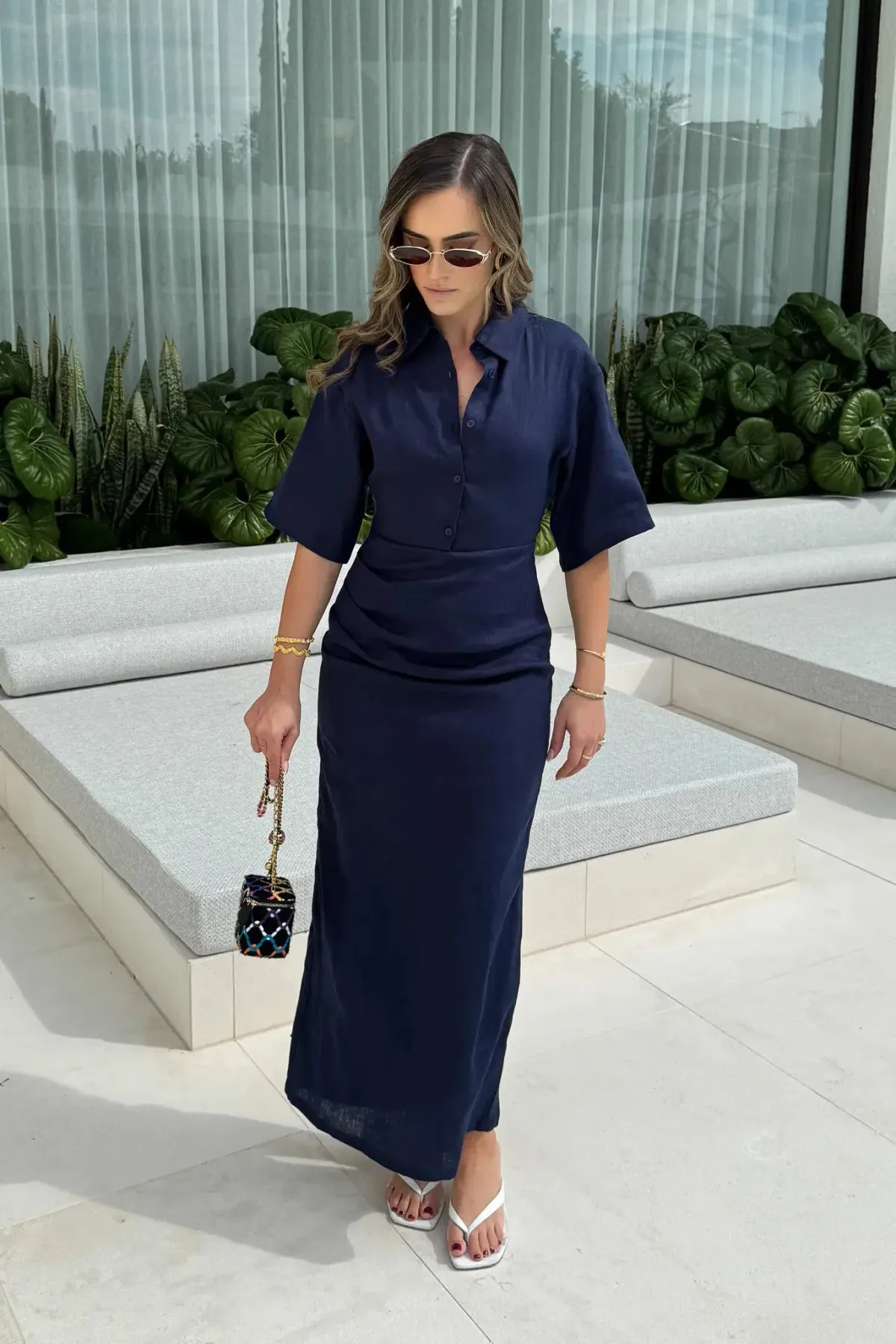 Sneaky Link Lefka Midi Dress Navy size XXL / 16 - Image 1