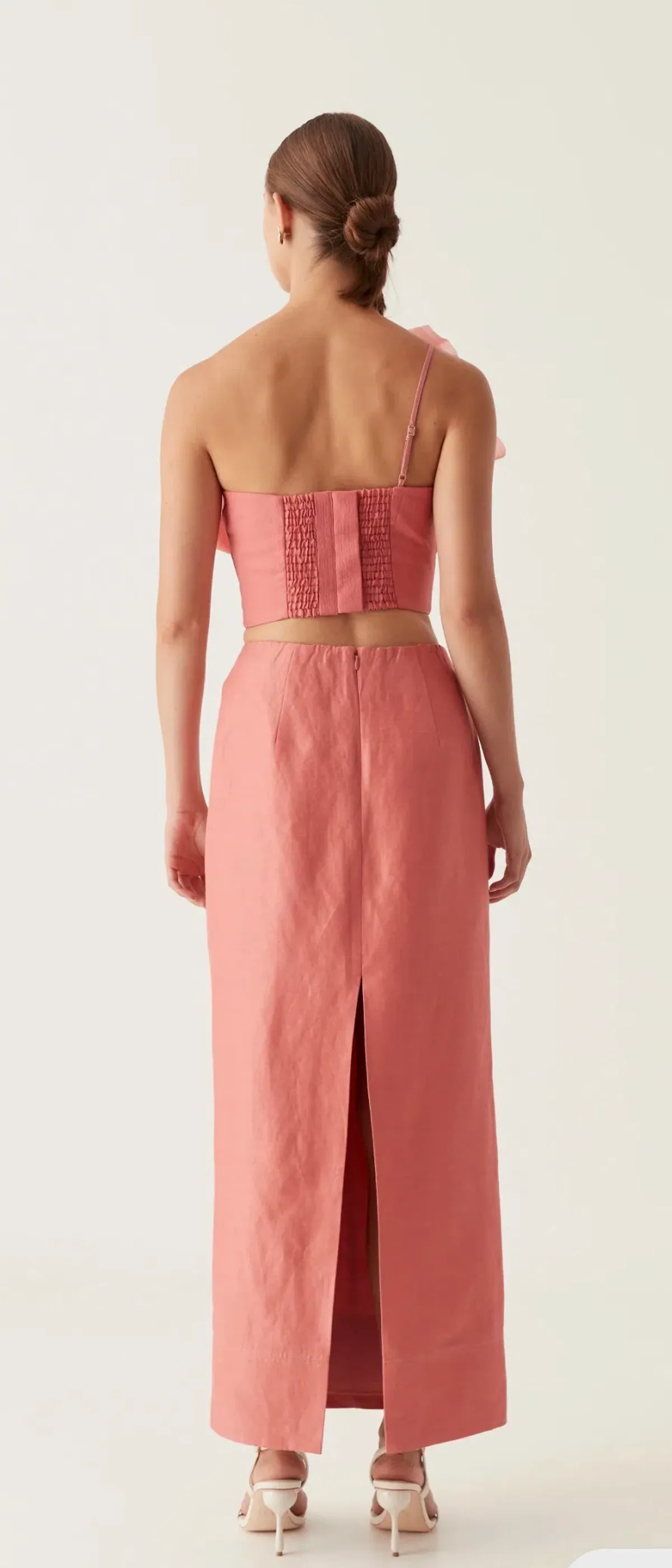 Aje - Flame crop top & Mary column maxi set, guava pink, size 8 - Image 3
