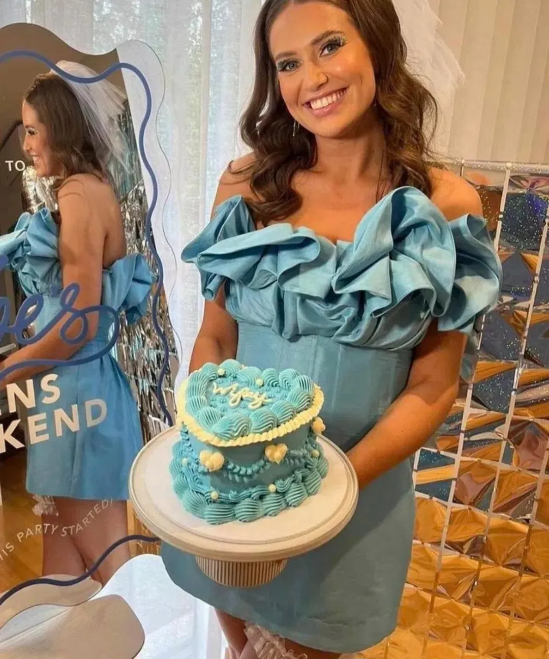 Rachel Gilbert Freida Mini Blue 3/AU12 for rent on The Volte - main image