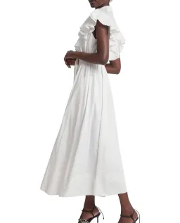 Aje Kindred Frill Sleeve Midi Dress Ivory White Size 16 for rent on The Volte - image 2