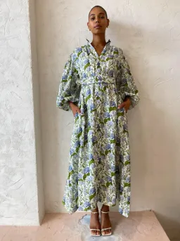 Palm Noosa Noddy Dress In Blue Blooms Size 8 for rent on The Volte - image 11