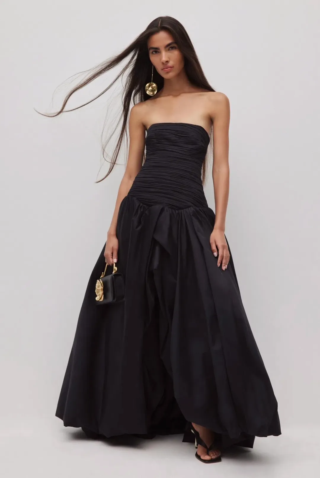 Aje Violette Bubble Hem Maxi Dress Black Size AU 8 for rent on The Volte - main image