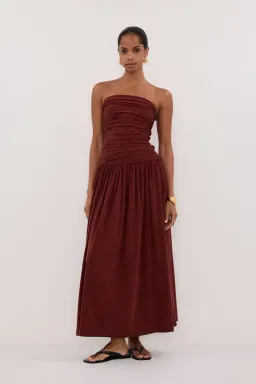 SHARI SAHARA STRAPLESS BANDEAU MIDI DRESS for rent on The Volte - image 1