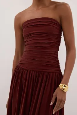 SHARI SAHARA STRAPLESS BANDEAU MIDI DRESS for rent on The Volte - image 6
