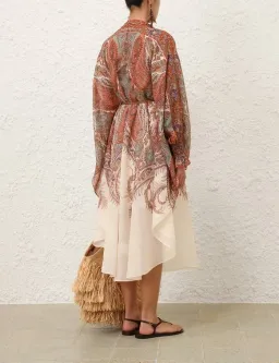 Zimmermann Rhiannon Tie Neck Midi Dress Size 4/ AU16 for rent on The Volte - image 2