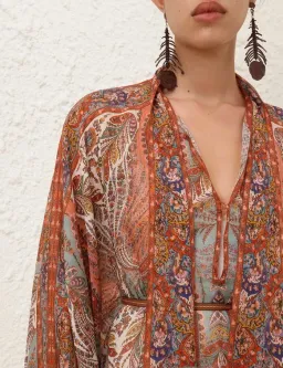 Zimmermann Rhiannon Tie Neck Midi Dress Size 4/ AU16 for rent on The Volte - image 1