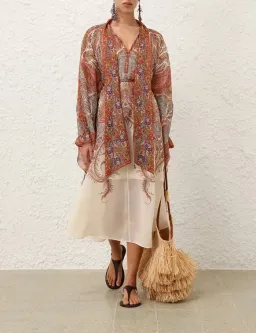 Zimmermann Rhiannon Tie Neck Midi Dress Size 4/ AU16 for rent on The Volte - image 4