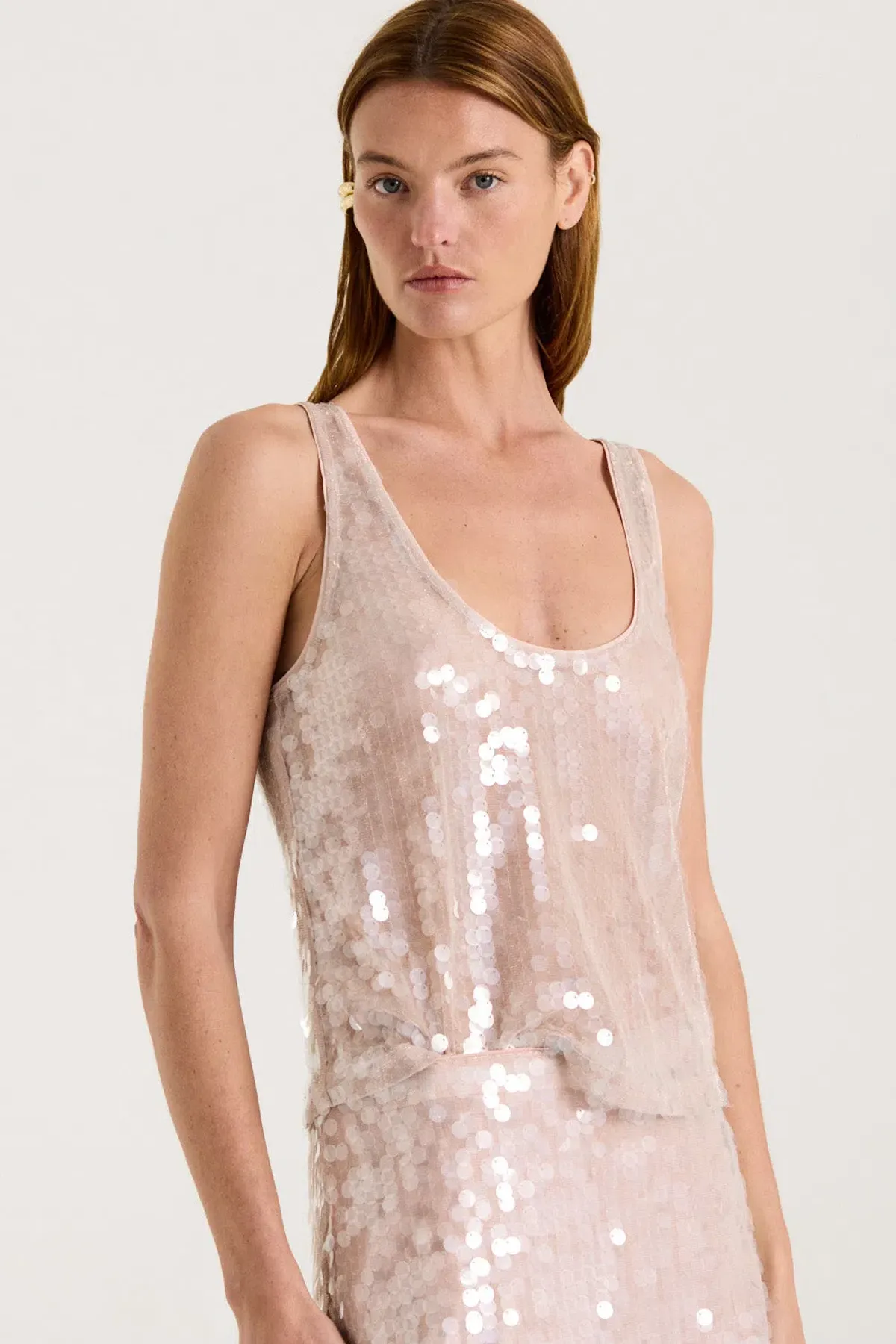 Henne Leanna Sequin Top and Mini Skirt Set in Shimmer Size 10 - Image 4