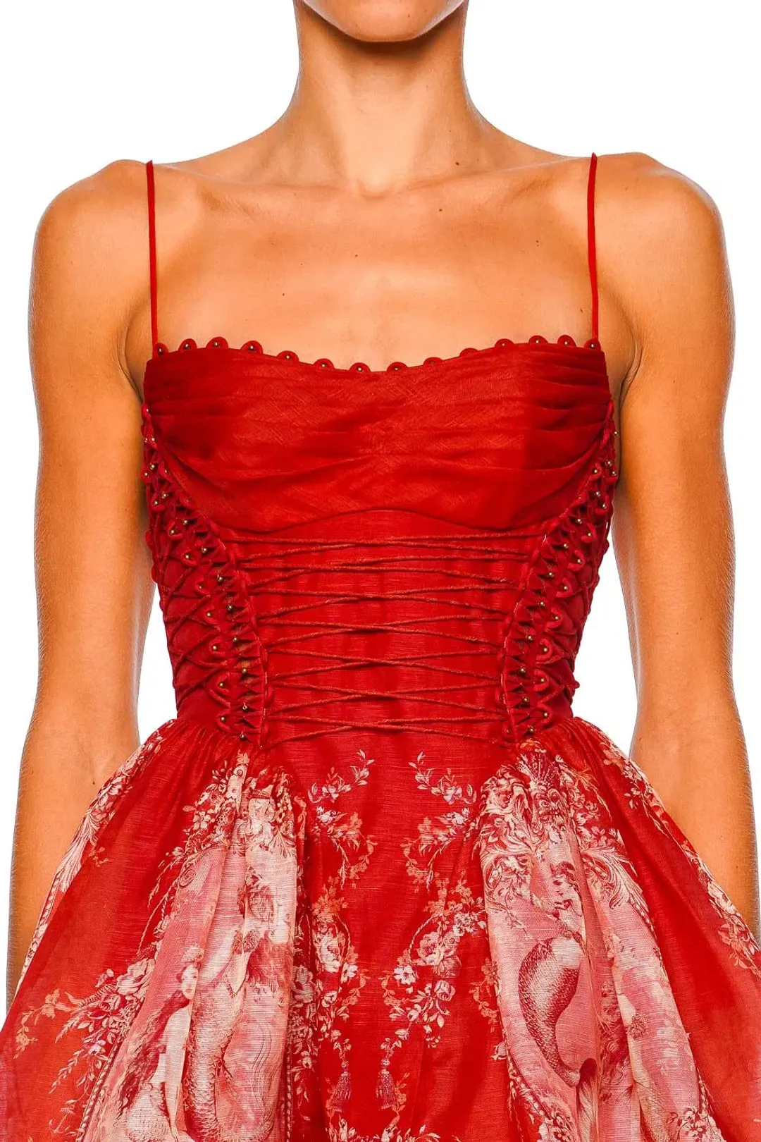 Zimmermann Rebellion beaded mini dress red mermaid size 3 au 14 for rent on The Volte - main image