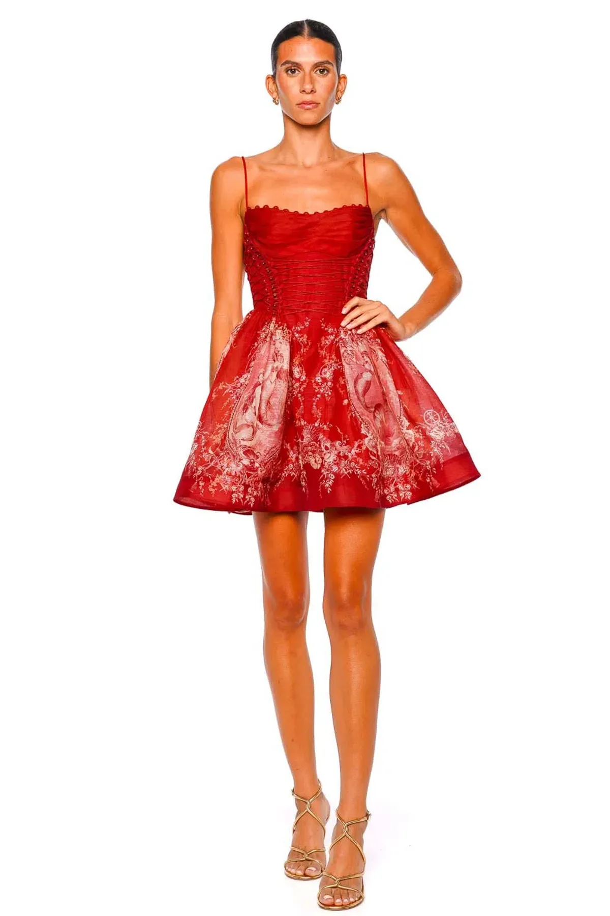 Zimmermann Rebellion beaded mini dress red mermaid size 3 au 14 - Image 1