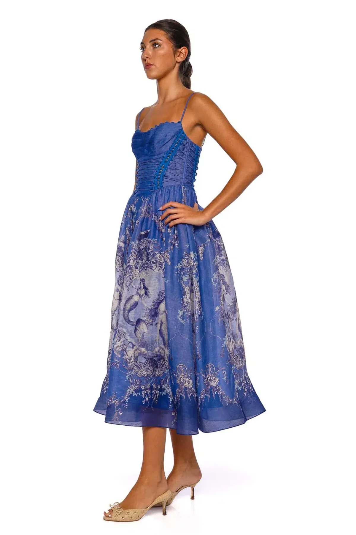 ZIMMERMANN REBELLION BEADED PICNIC DRESS BLUE MERMAID SIZE 3 au 14 - Image 2