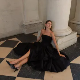 AJE Bubble Hem Gown Black size 10 for rent on The Volte - image 4